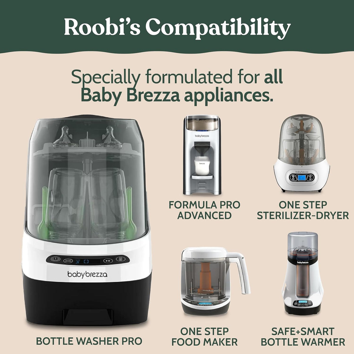 Roobi Descaling Solution Compatible with Baby Brezza. Specially Formulated to Clean & Descale Baby