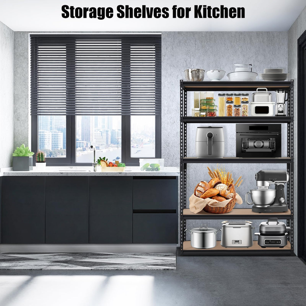 Towallmark Garage Shelving, 48 x24 x 72 Storage Shelves, Heavy Duty Storage Shelving, Durable