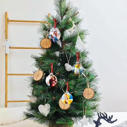 Personalized Christmas Ornaments 2025 Wood Custom Picture Text Hanging Ornament Customized