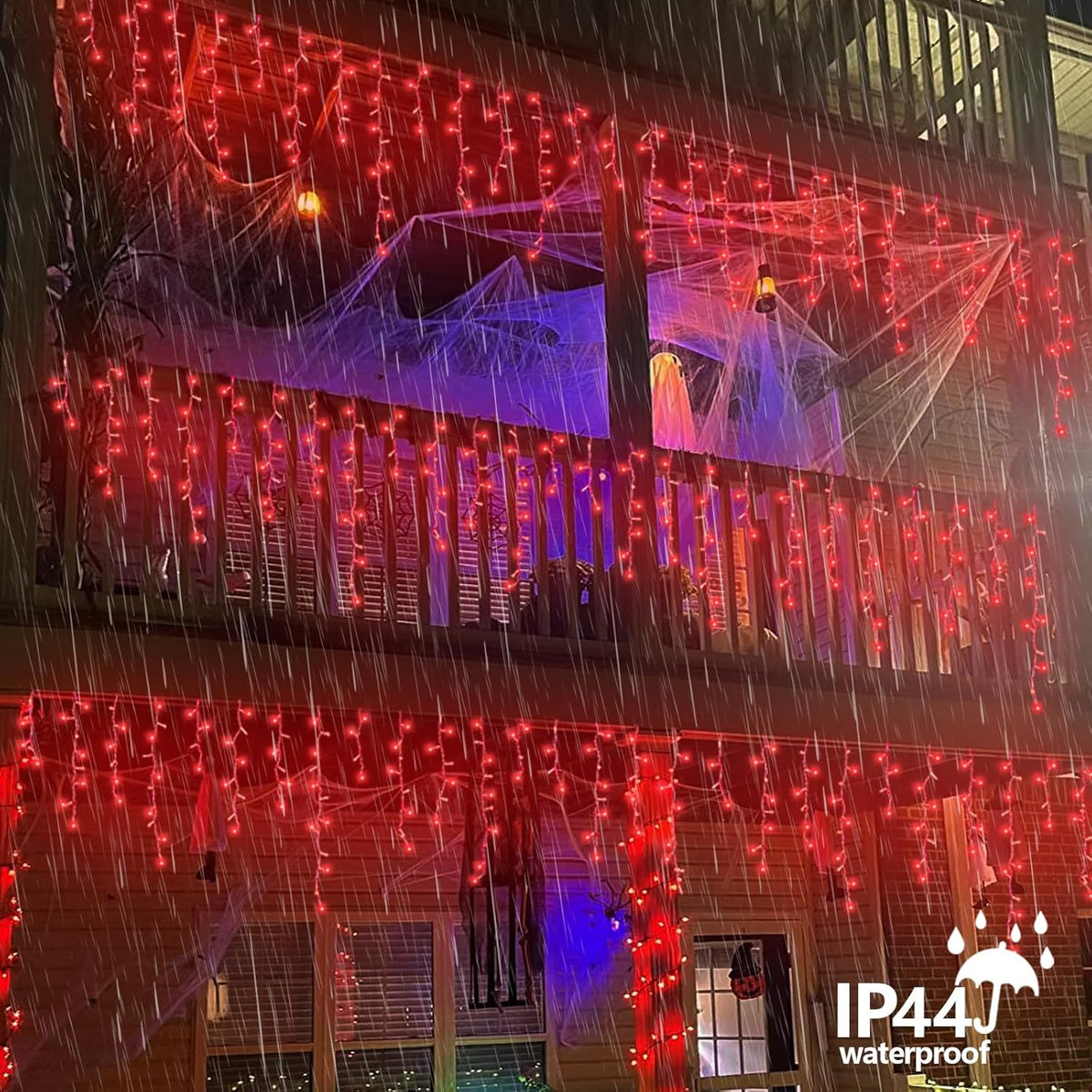 YEGUO 33ft 400 LED Red Icicle Lights for Outside, 80 Drops Icicle Christmas Lights with 8 Modes