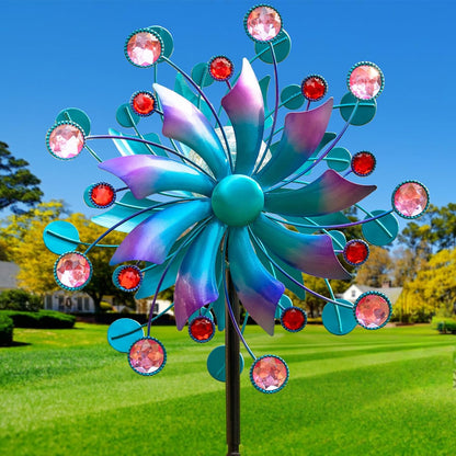 Solar Wind Spinners for Yard and Garden-60.6 Inch 360° Metal Wind Sculptures Outdoor Clearance