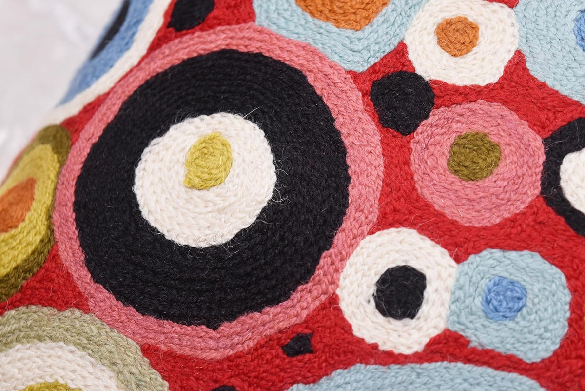 Red Polka Dots Pillow Cover | Reds Contemporary Pillows | Farmhouse Chair Cushion | Modern Outdoor