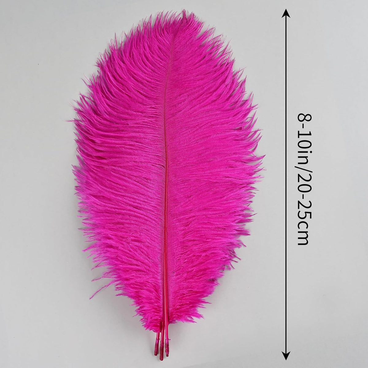 THARAHT Hot Pink Ostrich Feathers 24pcs Natural Bulk 8-10Inch 20cm-25cm for Crafts Wedding Party