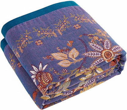 Boho Blanket, 100% Cotton Farmhouse Decorative Throw Blanket, 60"x80" Reversible Bohemian Throw