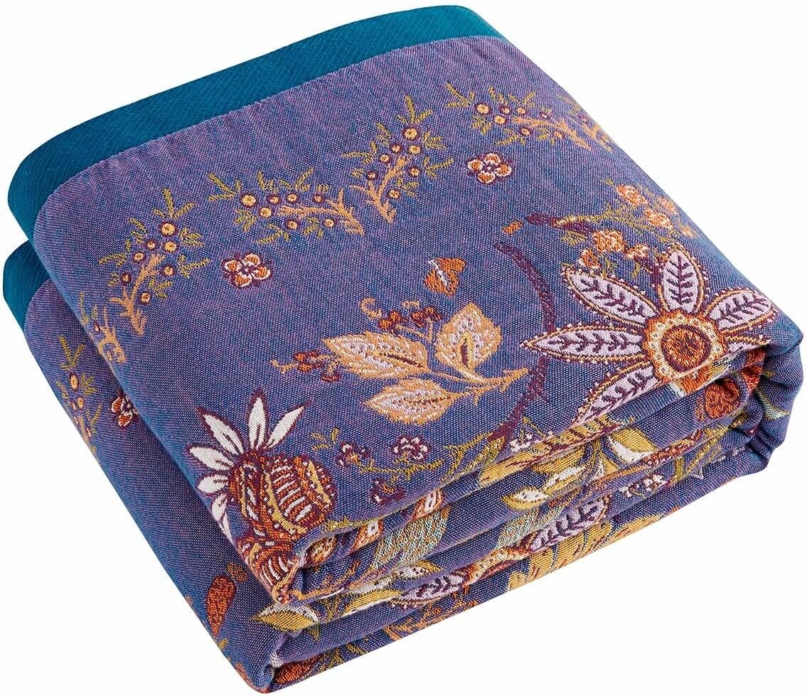 Boho Blanket, 100% Cotton Farmhouse Decorative Throw Blanket, 50"x60" Reversible Bohemian Throw