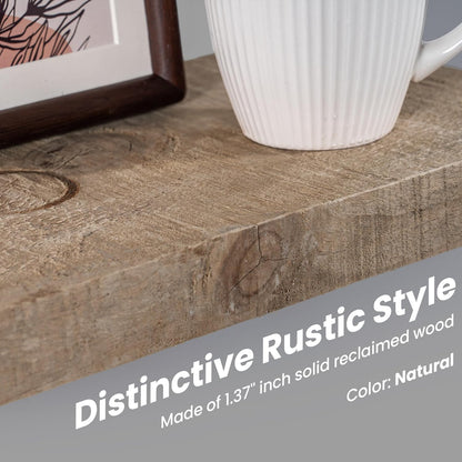 Floating Shelves | 8" Deep Rustic Reclaimed Barnwood Wall Hanging Shelves with Invisible Heavy-Duty