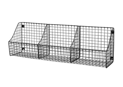 Spectrum Diversified 89076 Wall Mount Triple Storage Basket, Industrial Gray