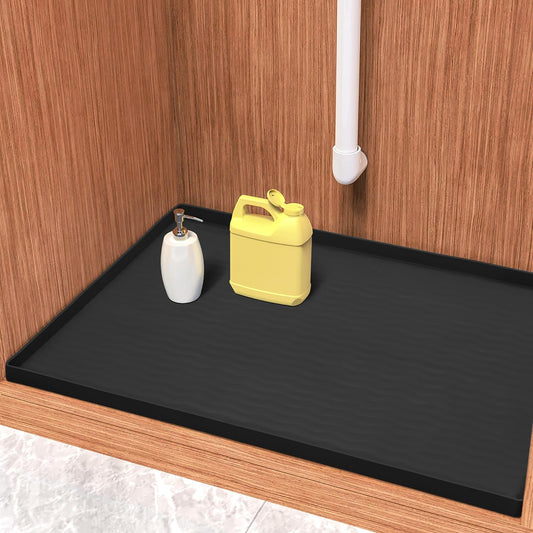 URMONA Waterproof Silicone Under Sink Mat 25'' x 22'' Shelf Liner for Kitchen and Bathroom, Cabinet
