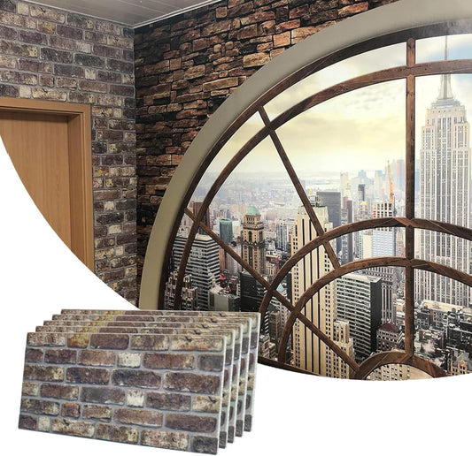 Dundee Deco 3D Wall Panels Faux Brick - Cladding, Grey Brown Stone Look Wall Paneling, Styrofoam