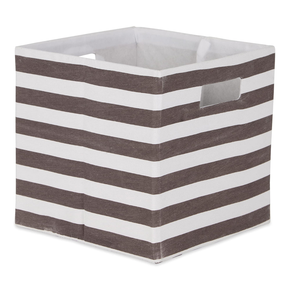 DII Polyester Cube Storage Collection Collapsible Hard Sided Bin, 13x13x13, Brown