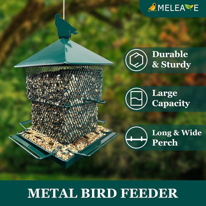 Bird Feeders for Outdoors, 6.5lb Large Capacity, Heavy Duty Metal Bird Feeder, Supports Cardinal