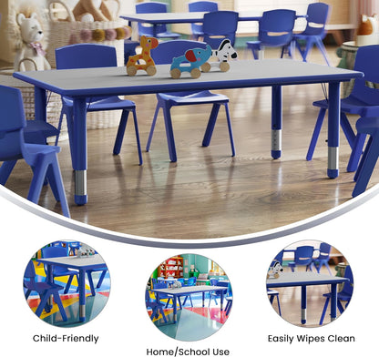 Flash Furniture Wren Adjustable Classroom Activity Table for School and Home, Plastic Activity
