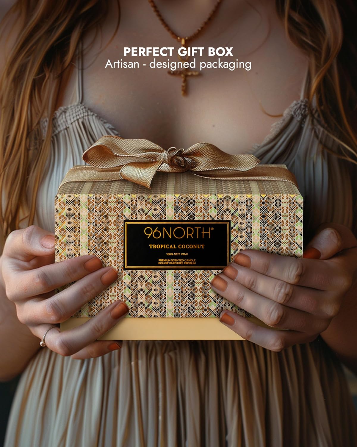 96NORTH Luxury Coconut Soy Candle | Large 3 Wick Jar Candle | Up to 50 Hours Burning Time |