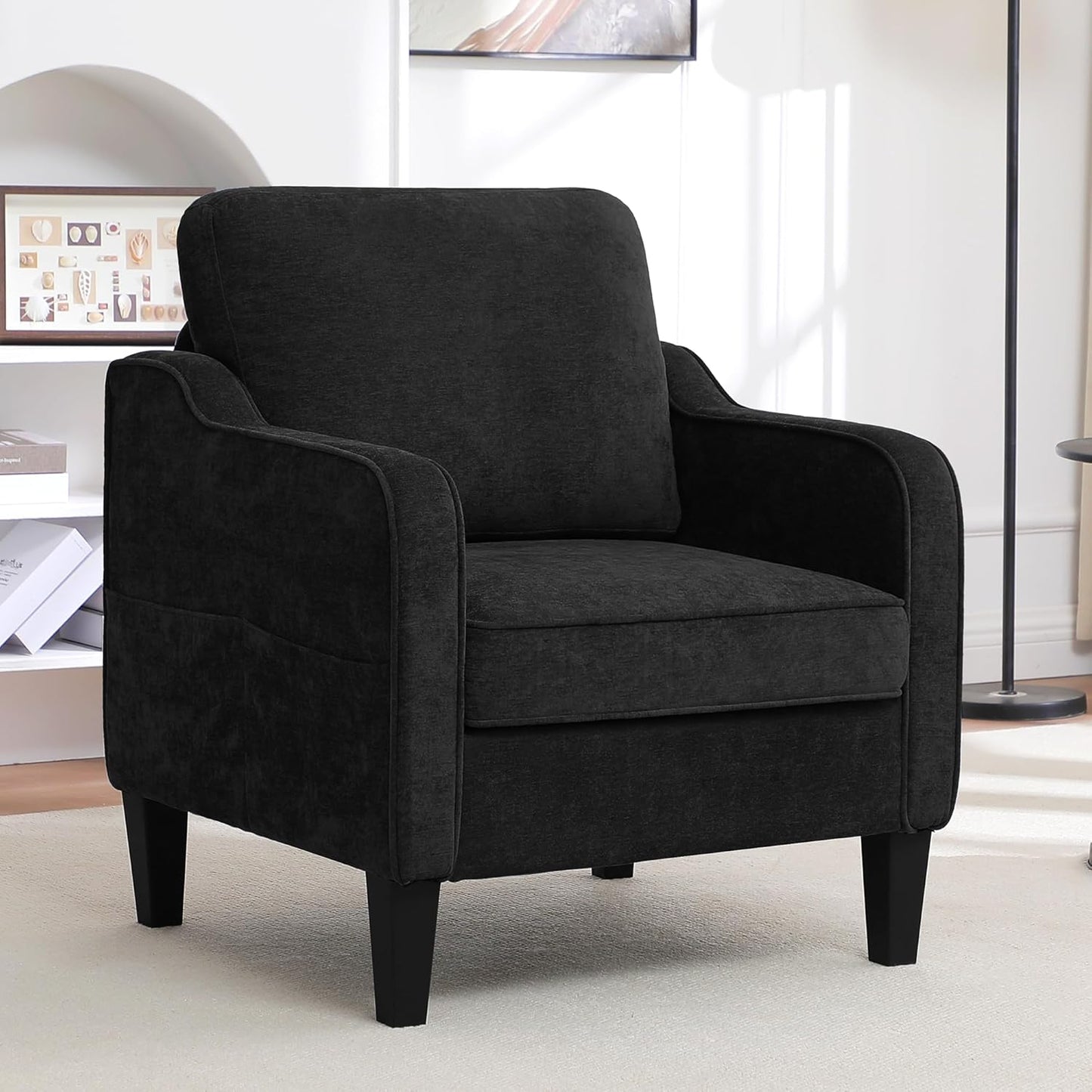 Accent Chair for Living Room, Mid Century Modern Reading Chair for Bedroom, Upholstered Armchair