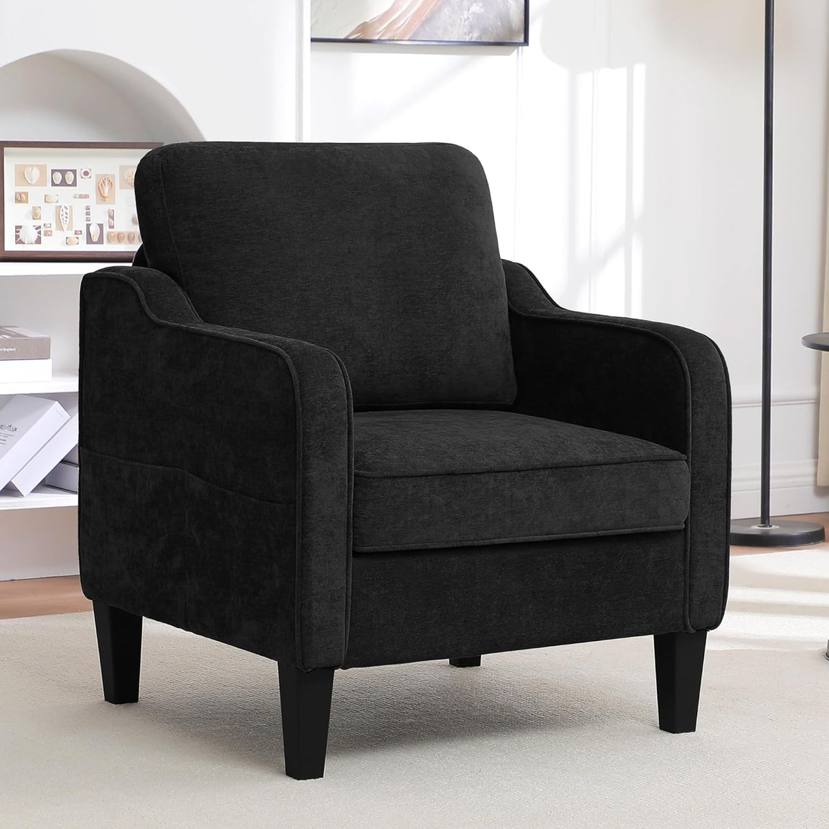 Accent Chair for Living Room, Mid Century Modern Reading Chair for Bedroom, Upholstered Armchair