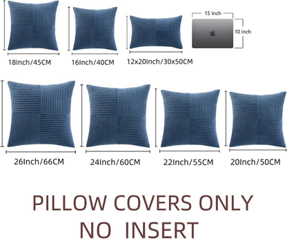 Fancy Homi 2 Packs Dusty Blue Lumbar Decorative Throw Pillow Covers 12x20 Inch for Couch Bed Sofa