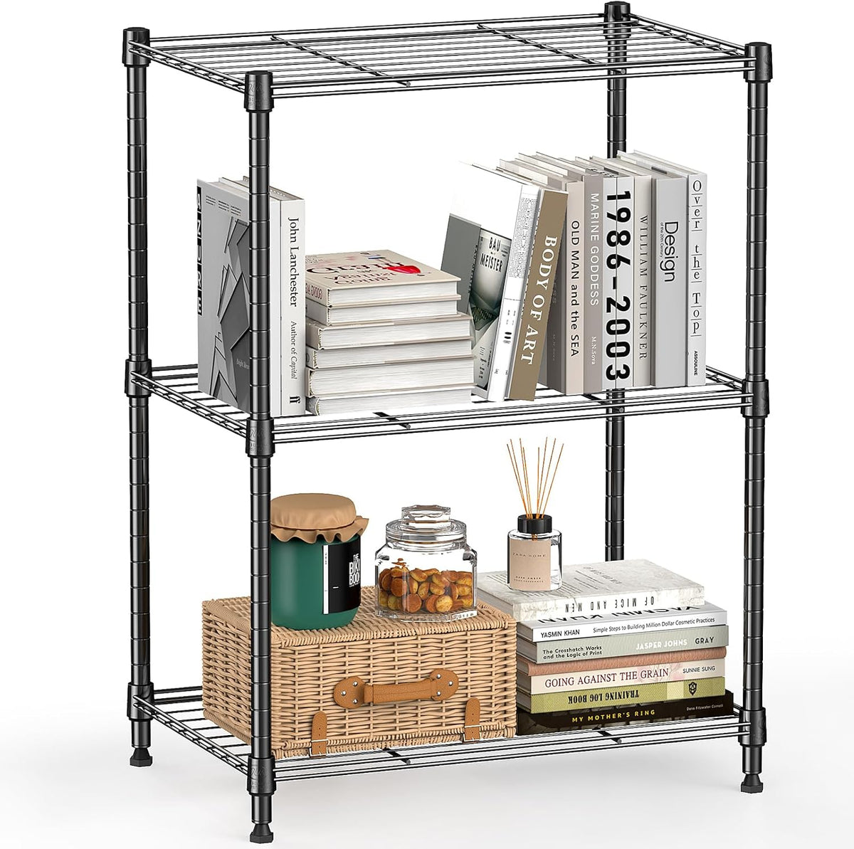 450 lbs Steel Storage Shelving 3-Tier Utility Shelving Unit Steel Organizer Wire Rack for