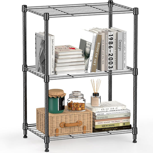 450 lbs Steel Storage Shelving 3-Tier Utility Shelving Unit Steel Organizer Wire Rack for