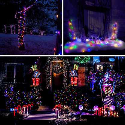 suddus 66ft 200 LED Outdoor String Lights, Multi Color Fairy Lights Battery Operated with Remote
