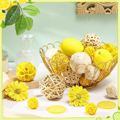 Riceshoot 2 Pack Decorative Balls Potpourri Bowl Filler Decor Natural Vase Bowl Filler Assorted