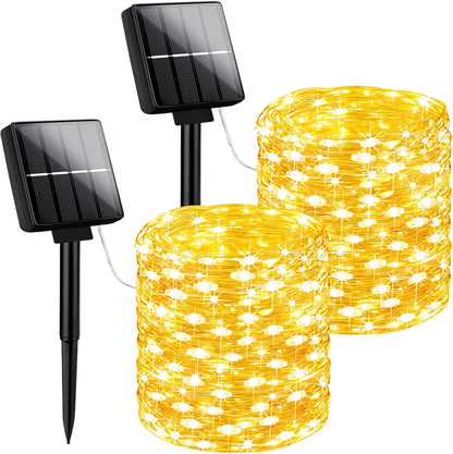 Brightever Outdoor Solar String Lights Waterproof, 2-Pack Total 80FT 200LED Solar Fairy Lights for