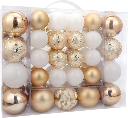 87ct Christmas Ball Ornaments Set Shatterproof Seasonal Hanging Decorations with Reusable Hand-held