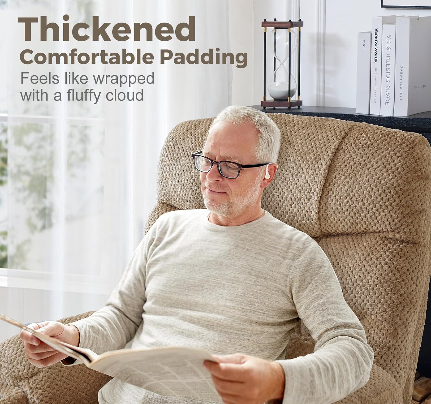 Oversized Dual Motor Lay Flat Power Lift Recliner Chair Set of 2 for Elderly with Massage and Heat