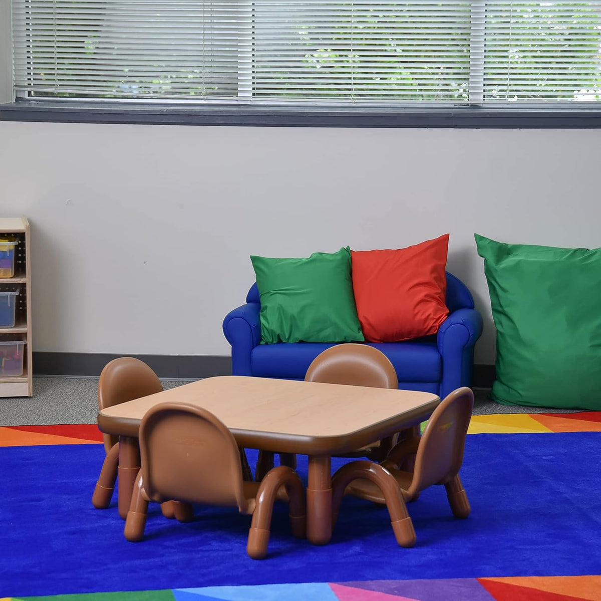 Children’s Factory Baseline Toddler Square Table and Chairs Set, Natural Wood – Includes One 30”