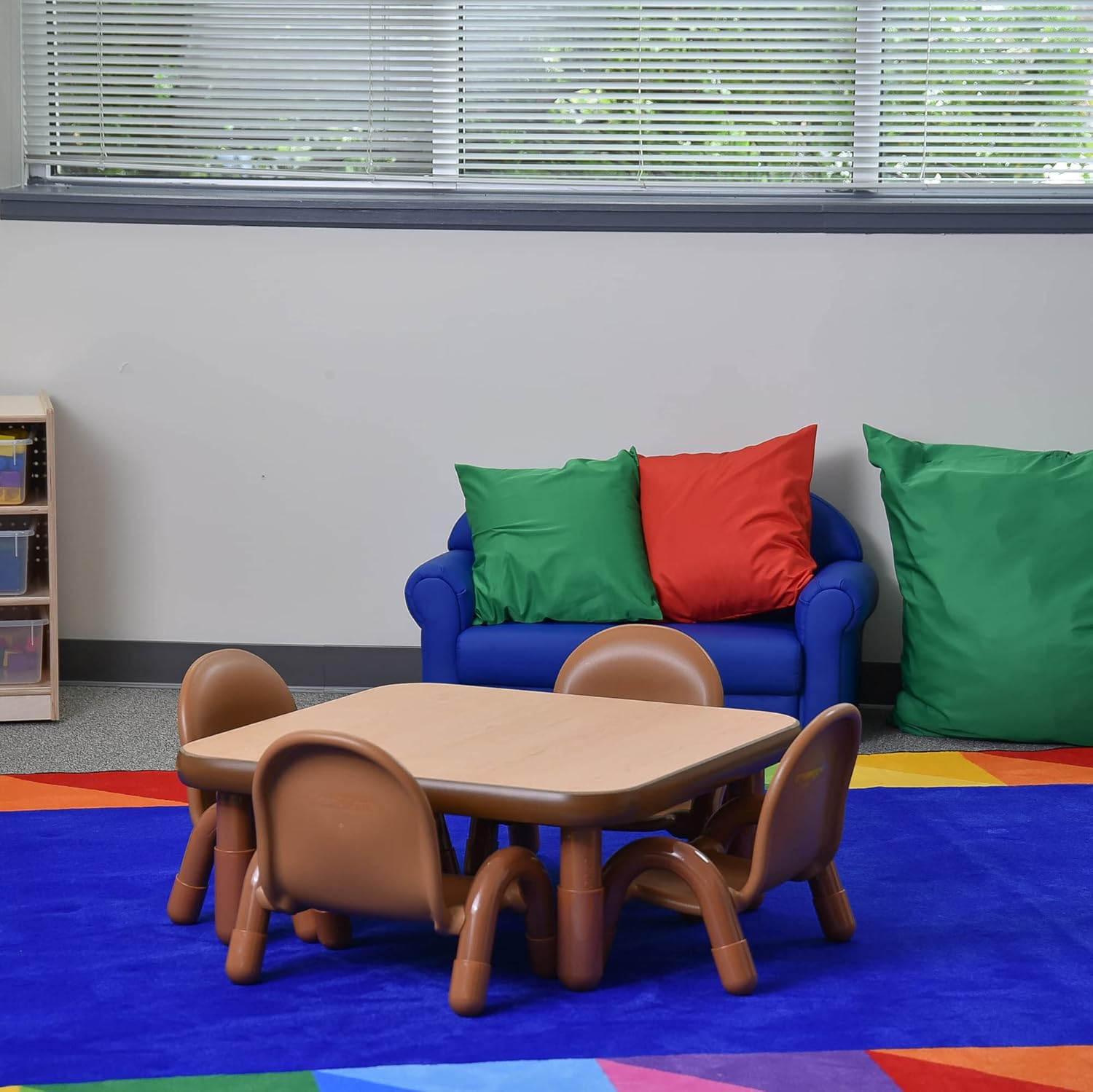 Children’s Factory Baseline Toddler Square Table and Chairs Set, Natural Wood – Includes One 30”