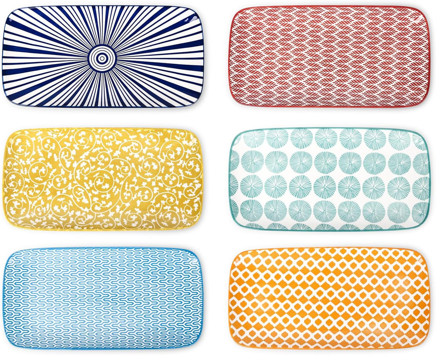 Selamica Ceramic Serving Platters, 12 Inch Serving Trays for Party Entertaining, Large Rectangular