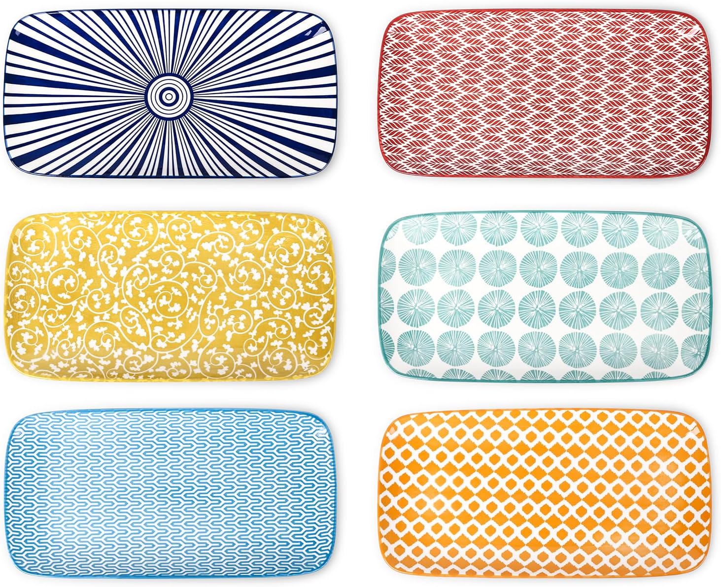 Selamica Ceramic Serving Platters, 12 Inch Serving Trays for Party Entertaining, Large Rectangular