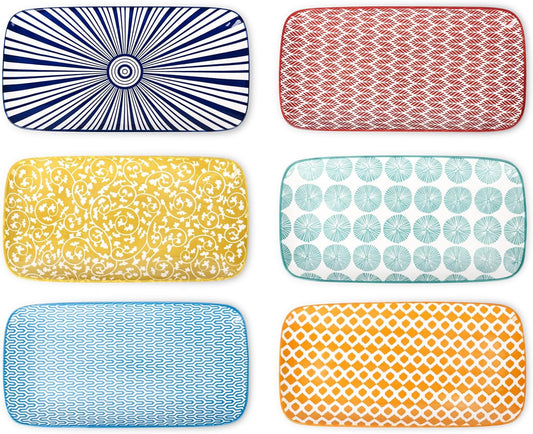 Selamica Ceramic Serving Platters, 12 Inch Serving Trays for Party Entertaining, Large Rectangular