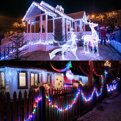 JMEXSUSS 100 LED Cool White & Multicolor Christmas Lights Indoor, Color Changing String Lights Plug