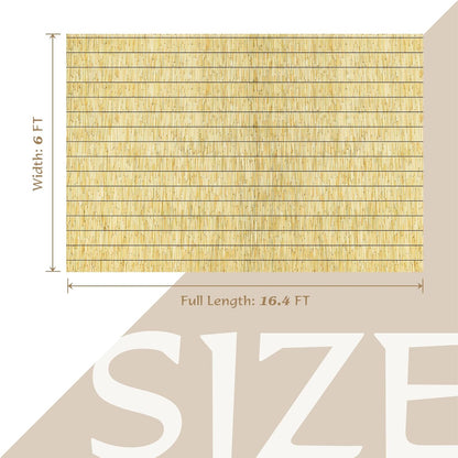 Natural Reed Fencing Rolls,6FT X 16.4FT Reed Screen Curtain Fence Covering Privacy Bamboo for