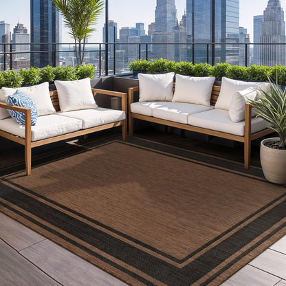 Beverly Rug Large Outdoor Rug 9x12 Modern Bordered Area Rugs for Indoor and Outdoor Patio Deck