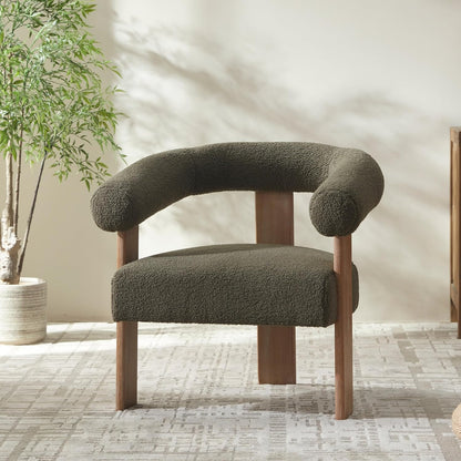VKNOW Accent Chair Living Room Chair Set of 2, Modern Upholstered Armchair with Solid Wood Legs
