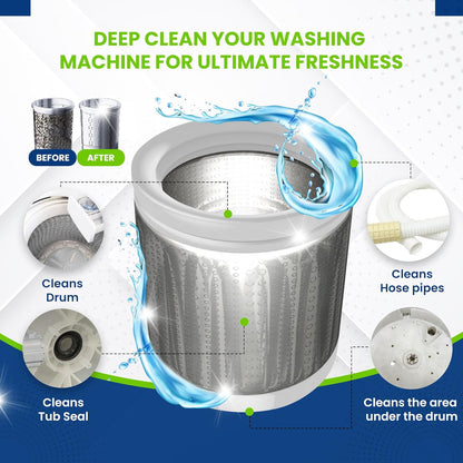 True Fresh Washing Machine Cleaner Tablets, 15 Solid Deep Cleaning Tablet, Finally Clean All