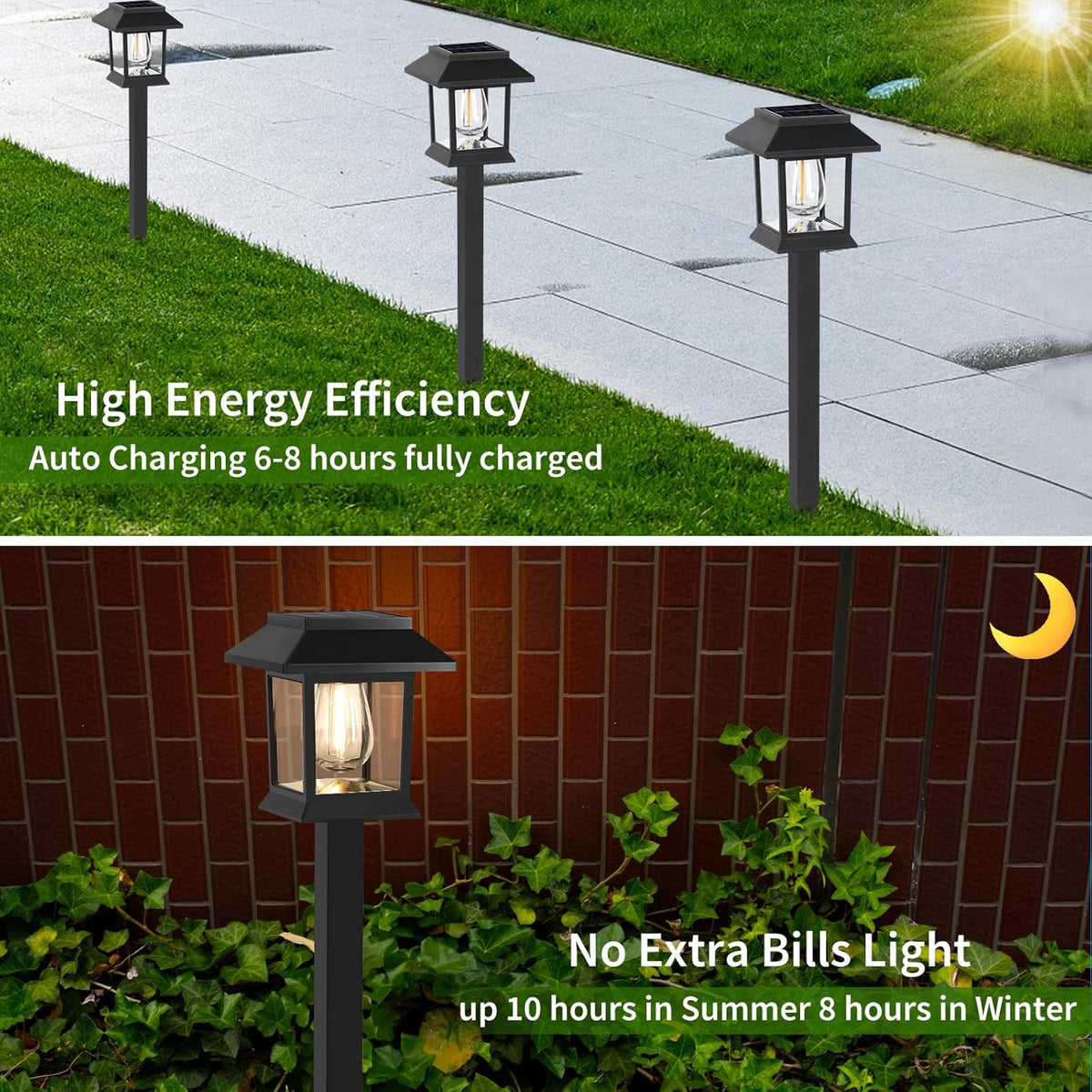 Solar Lights Outdoor,12 Pack Waterproof Auto On/Off Solar Pathway Lights for Your Garden