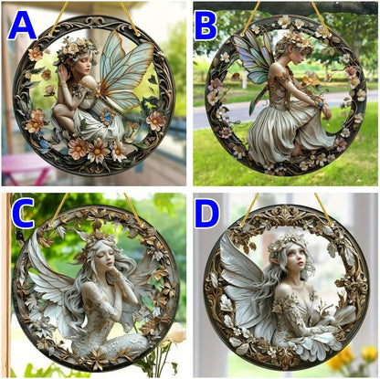 Flower Fairy Garden Decorations Angel Wing Christmas Halloween Deco Statue Art Elf Sculpture