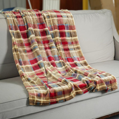 MERRYLIFE Throw Blanket Plaid| Ultra-Plush Soft Colorful | Decorative Couch Travel Love Urban Throw