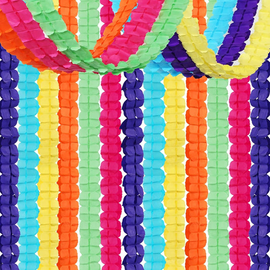 Rainbow Mexican-Theme Party-Decorations Streamers Garland - 157Ft Colorful Birthday Supplies