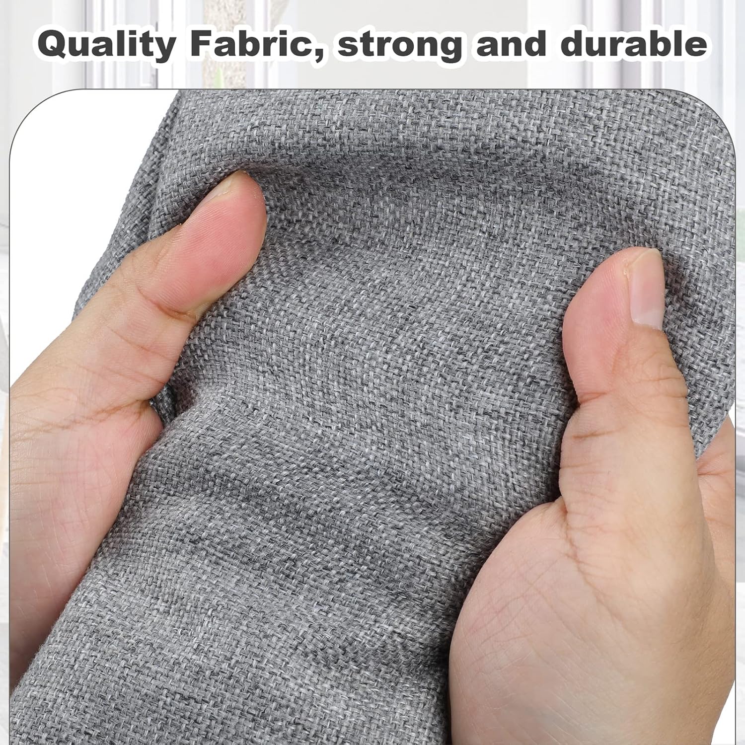 Large 17" 36 Quart Collapsible Stackable Storage Bins with Lids, 3 Packs Grey Linen Fabric Closet