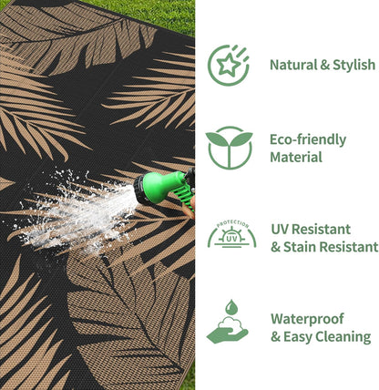 GENIMO Outdoor Rug 2.5' x 8' Waterproof for Patios Clearance, Reversible Outdoor Plastic Straw