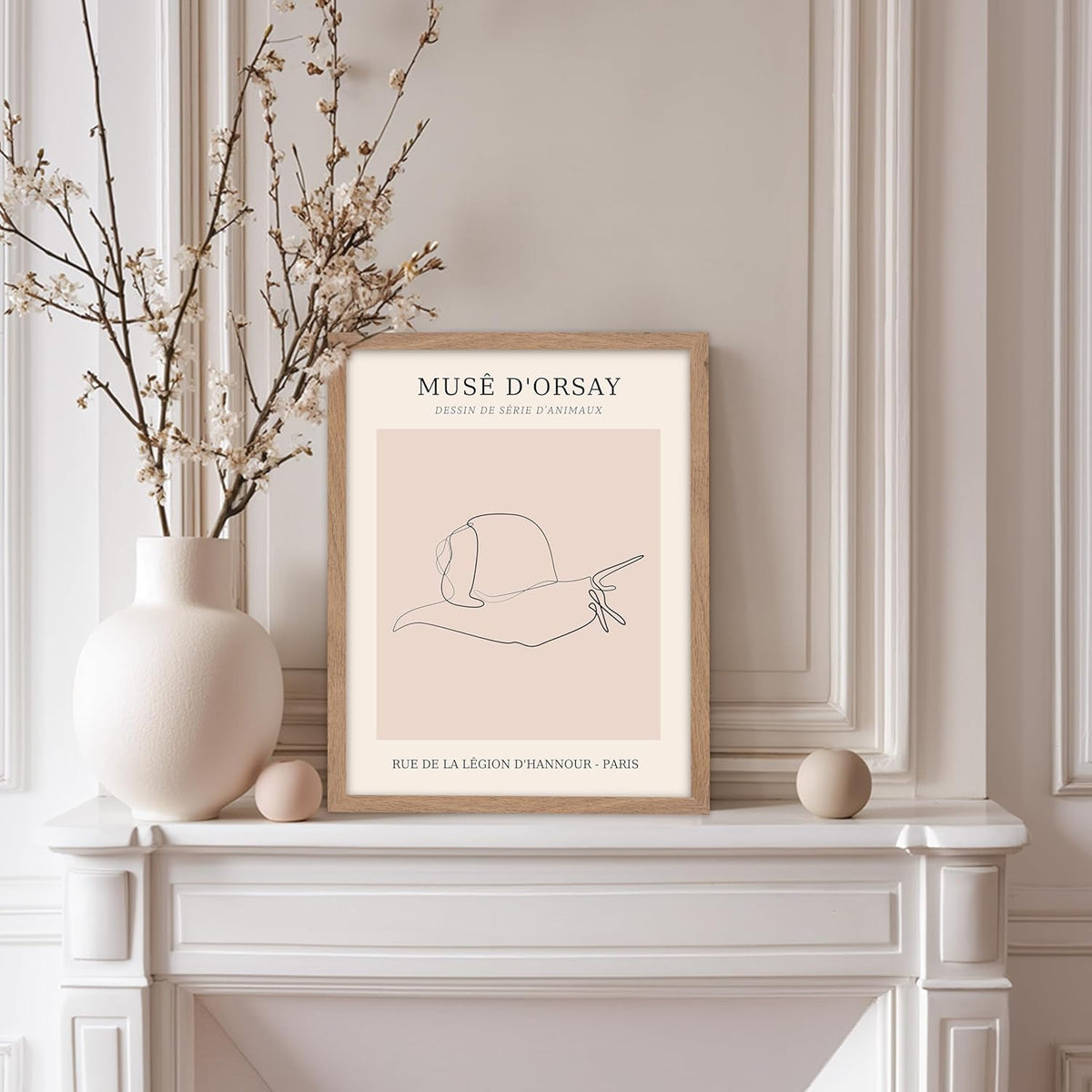 Poster Master Vintage Poster - Retro One Line Snail Drawing Print - Snail Line Art - Minimal Gift