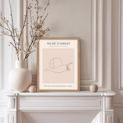 Poster Master Vintage Poster - Retro One Line Snail Drawing Print - Snail Line Art - Minimal Gift