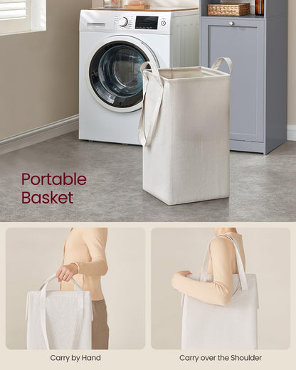 VASAGLE Tall Storage Cabinet, Storage Unit with Removable Laundry Basket, Compartment and Cabinet