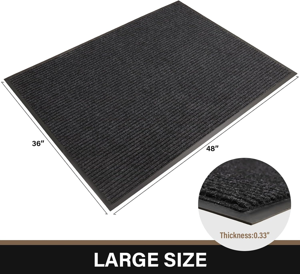 Large Front Door Mat, 48" x 36" Durable Front Doormat, Heavy Duty Large Welcome Door Matt for Home