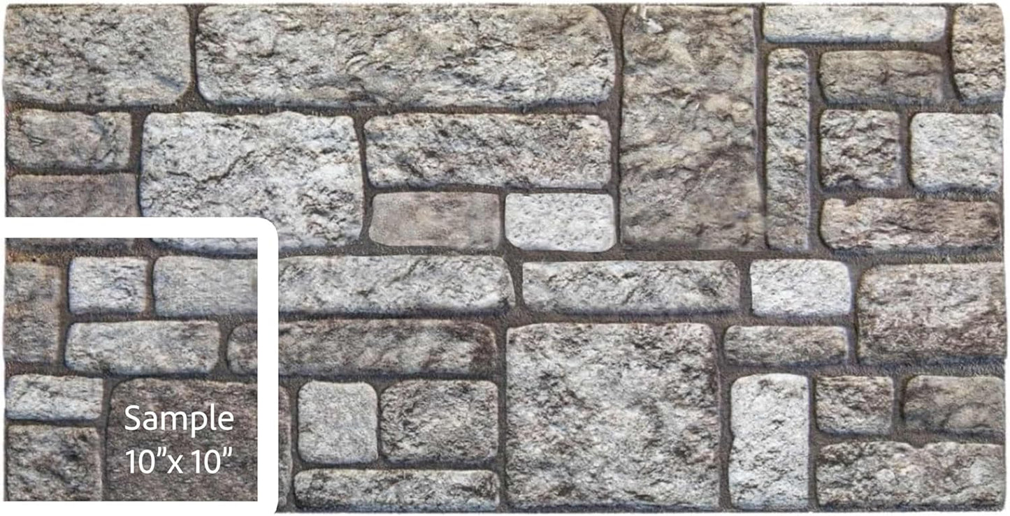 Dundee Deco 3D Wall Panels Faux Brick - Cladding Grey Stone Look Wall Paneling, Styrofoam, Sample