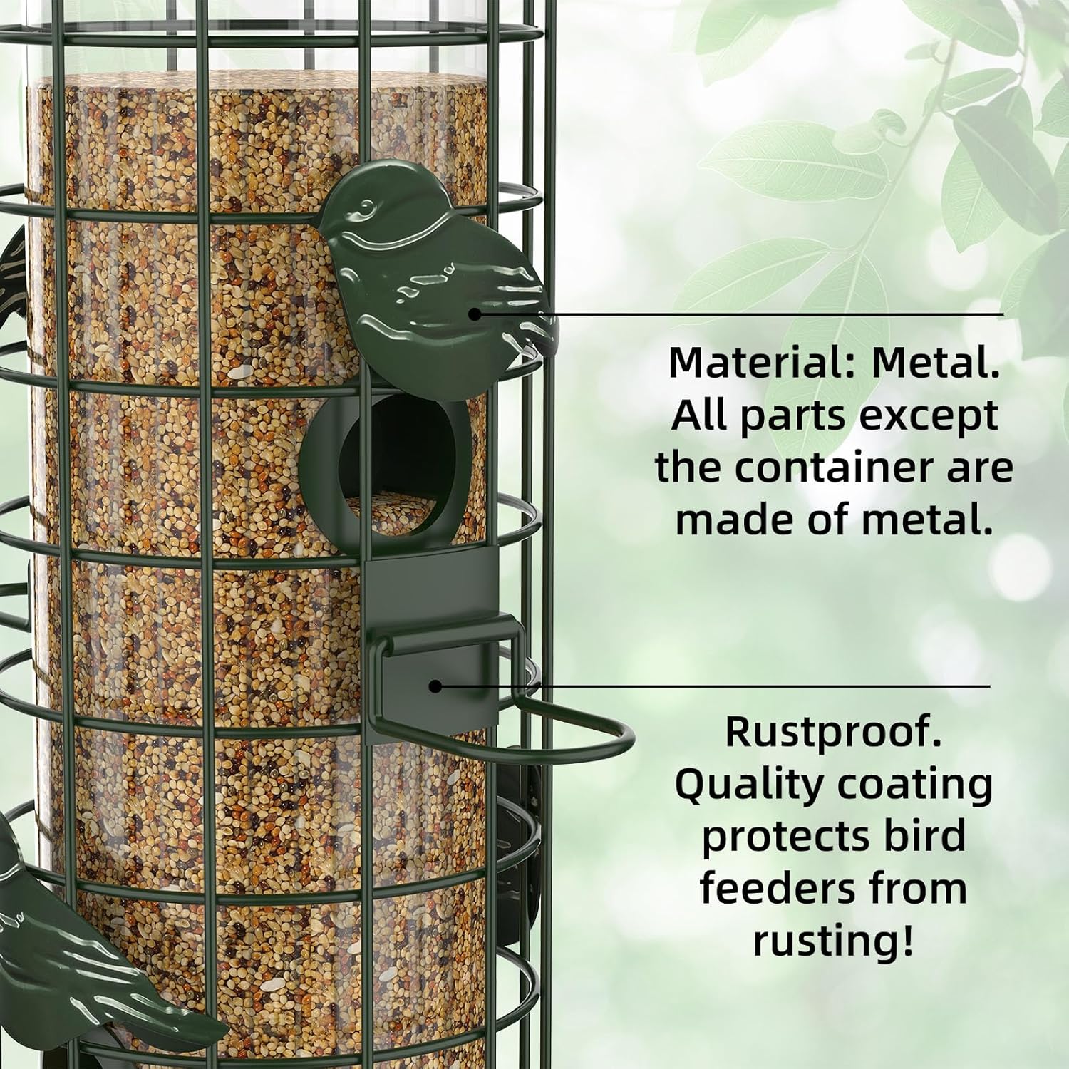 Squirrel Proof Bird Feeder,Metal Mesh Bird Feeders for Outdoors Hanging,Gravity Protection Squirrel