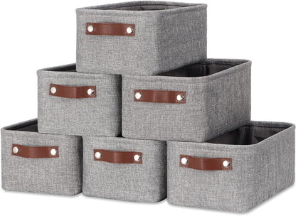 DULLEMELO Small Storage Baskets 11.8"x7.9"x5.1", Fabric Storage Bins for